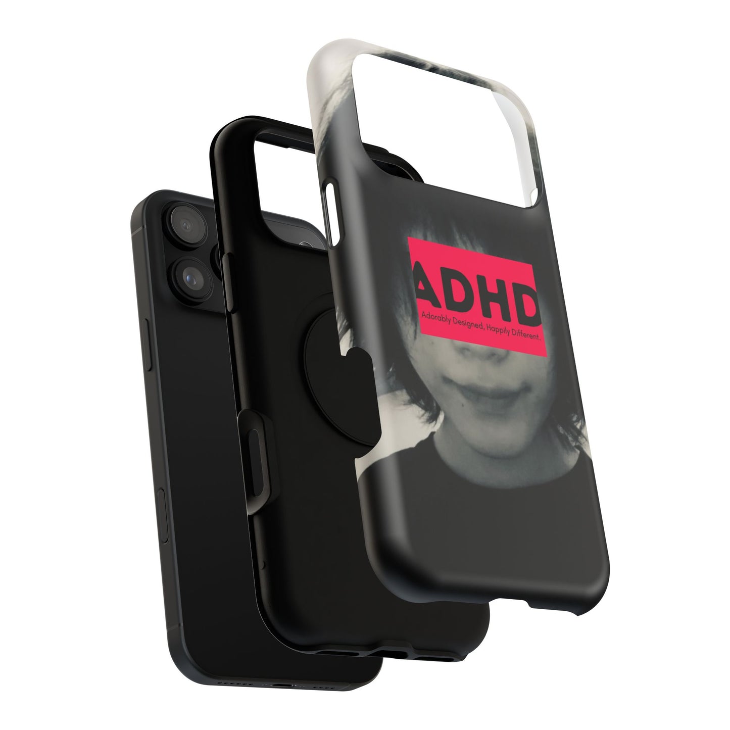 Impact resistant phone case strong enough for ADHD (Over-Focus Pink)
