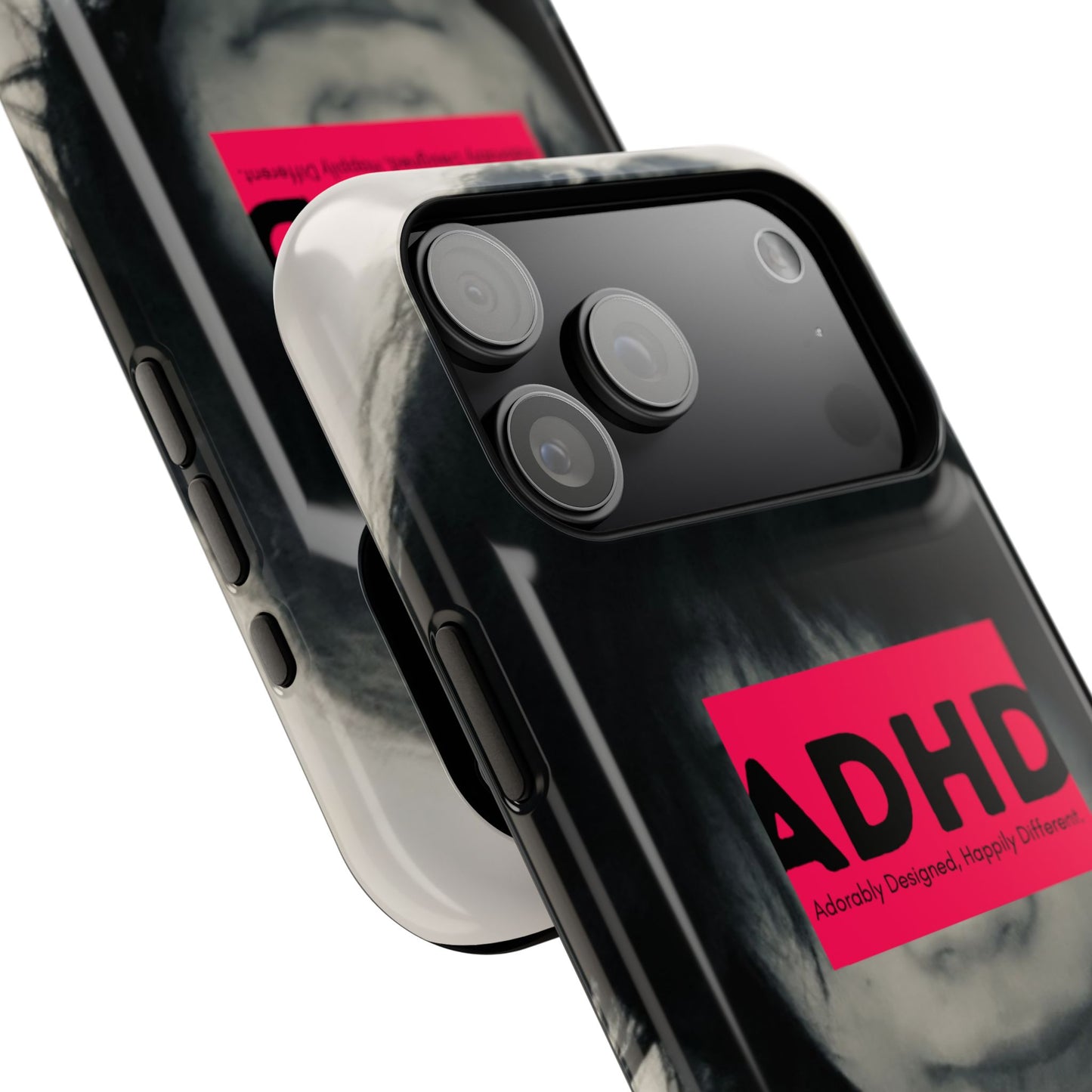 Impact resistant phone case strong enough for ADHD (Over-Focus Pink)