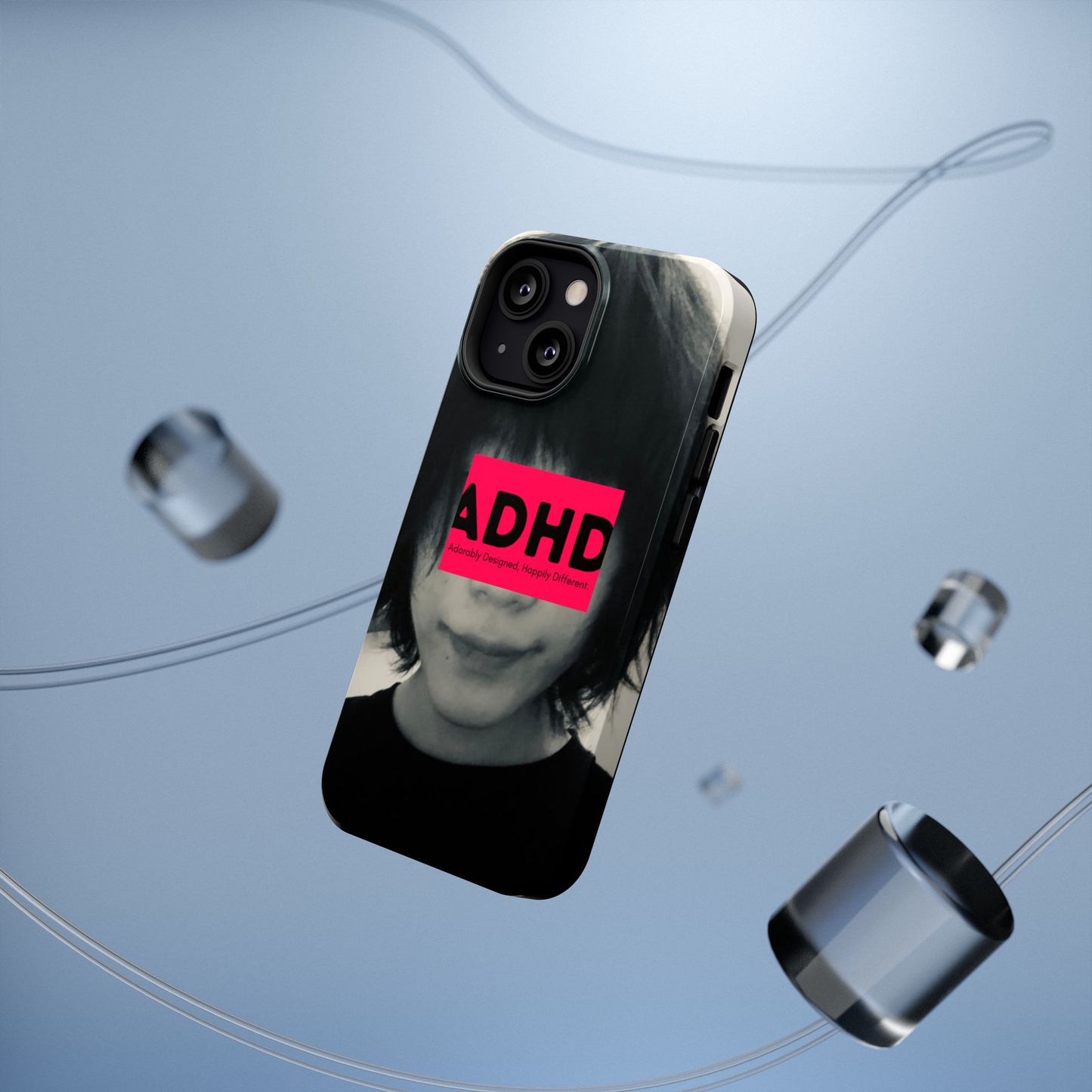 Impact resistant phone case strong enough for ADHD (Over-Focus Pink)