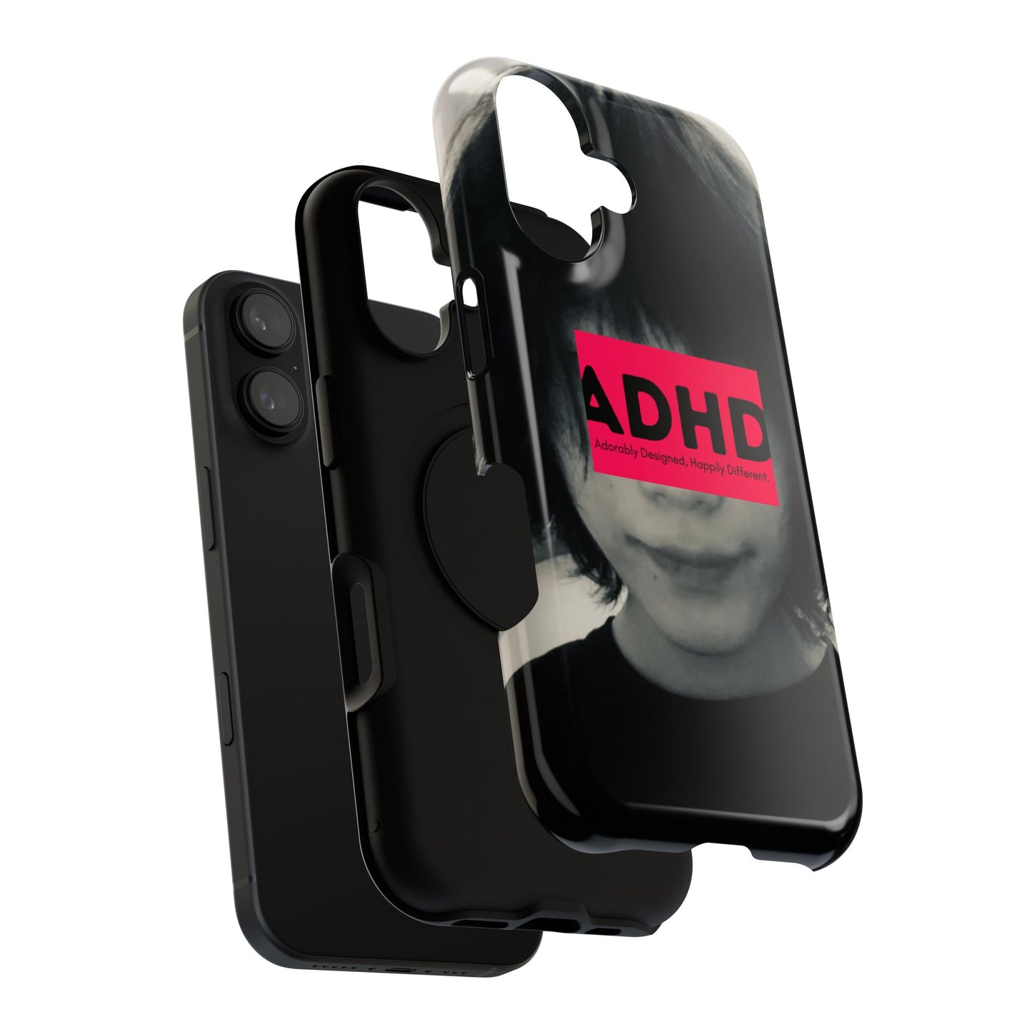 Impact resistant phone case strong enough for ADHD (Over-Focus Pink)