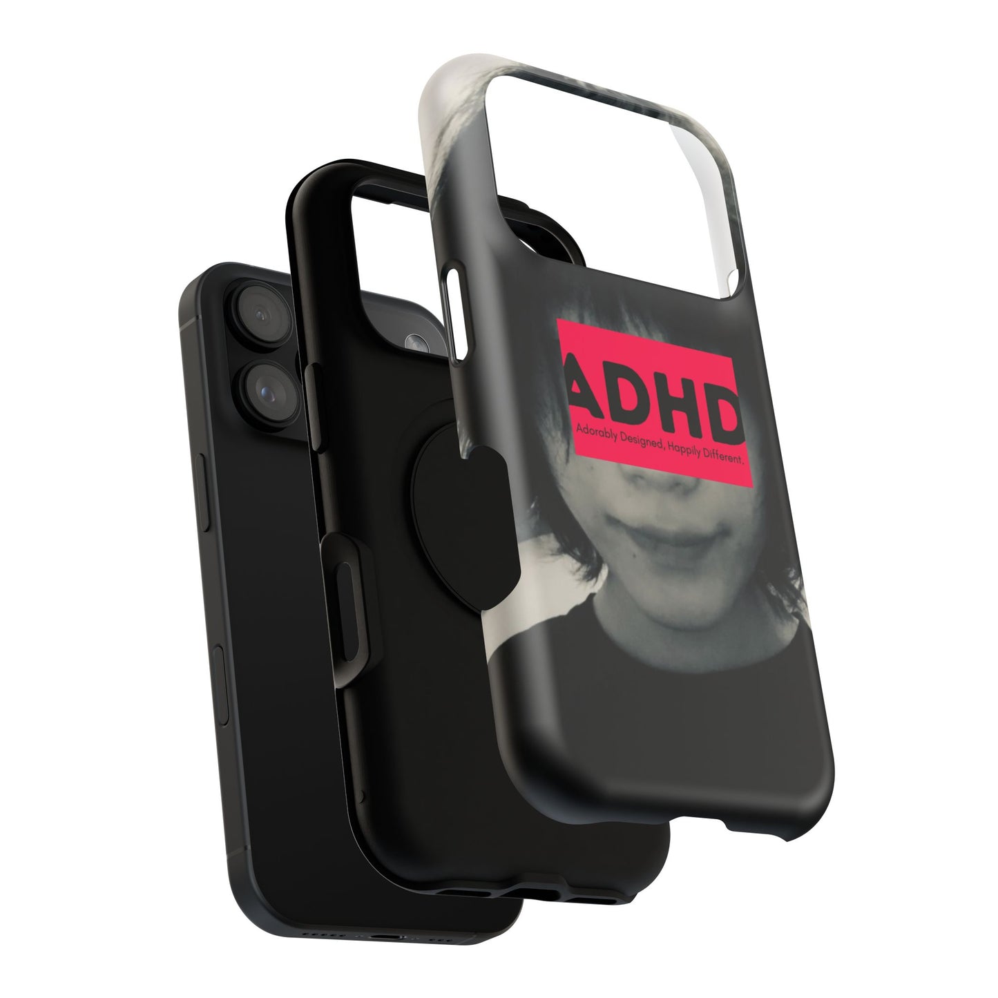 Impact resistant phone case strong enough for ADHD (Over-Focus Pink)