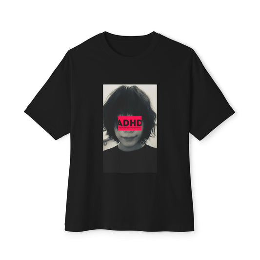 Black ADHD Oversized Tee (Over-Focus Pink)