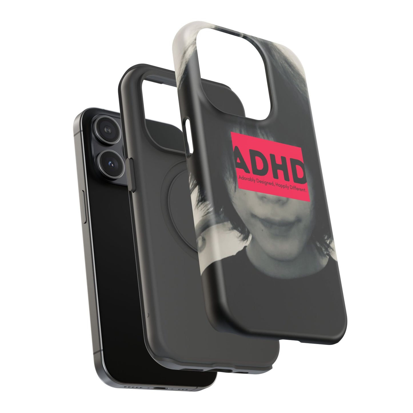 Impact resistant phone case strong enough for ADHD (Over-Focus Pink)