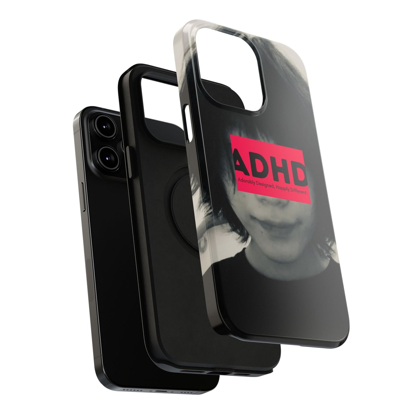 Impact resistant phone case strong enough for ADHD (Over-Focus Pink)