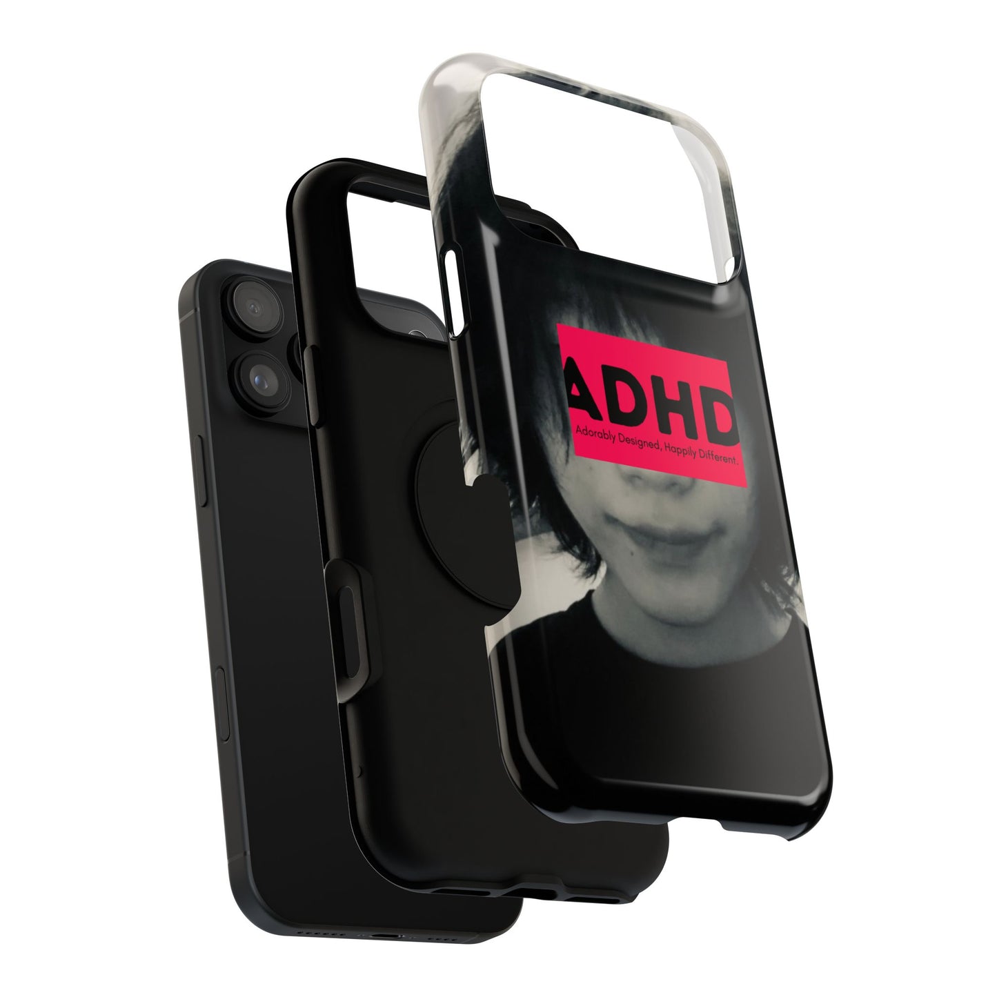 Impact resistant phone case strong enough for ADHD (Over-Focus Pink)