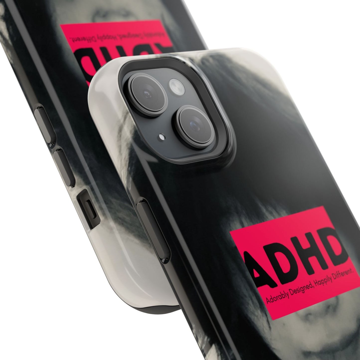 Impact resistant phone case strong enough for ADHD (Over-Focus Pink)