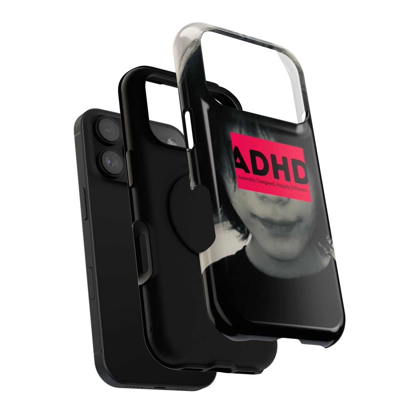 Impact resistant phone case strong enough for ADHD (Over-Focus Pink)