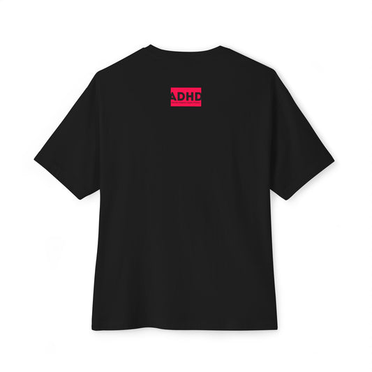 Black ADHD Oversized Tee (Over-Focus Pink)