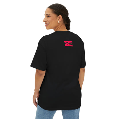 Black ADHD Oversized Tee (Over-Focus Pink)
